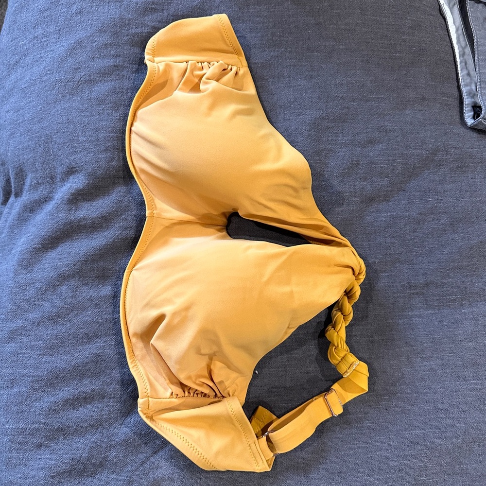 Shade & Shore One Shoulder Yellow Bikini Top